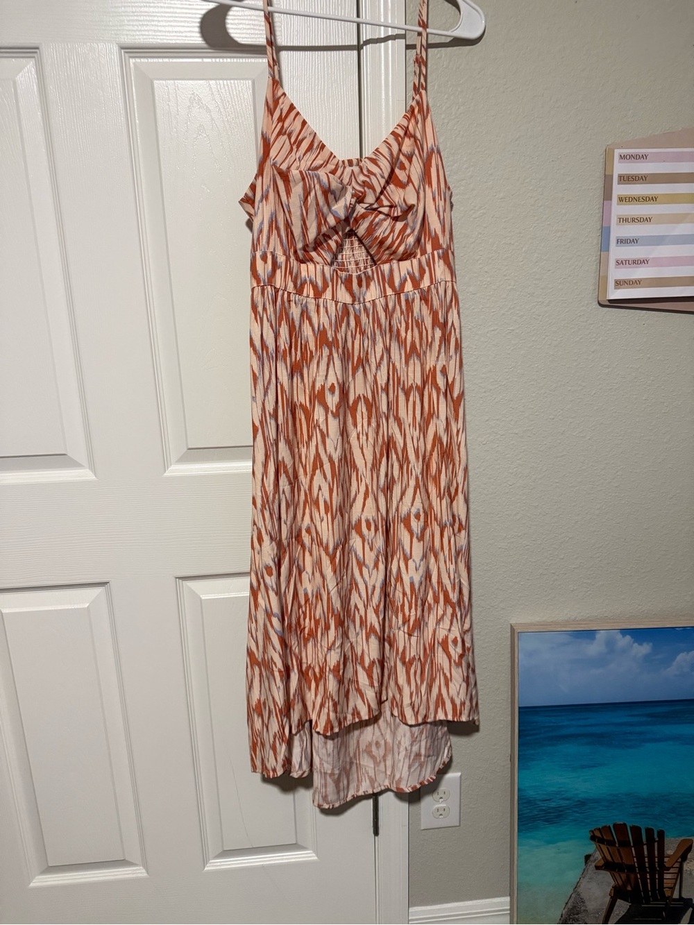 Nine West Orange & Cream Patterned Maxi Dress